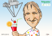 Messezeichner Di Vino auf der  SPS IPC Drives 2015 in Nürnberg - am Stand von Schneider Electric